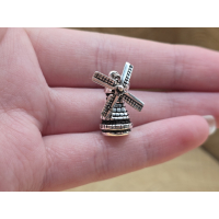 Echt zilveren bewegende windmolen hanger